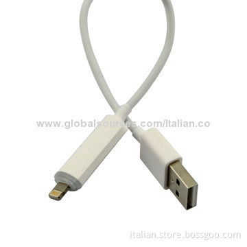 USB Data Cable for iPhone 5 with LED Light, OEM Orders Welcomed